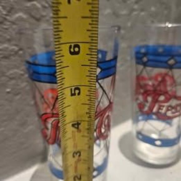 Pepsi Cola Stained Glass Drinking Glasses Set of 4 - Picture 6 of 6